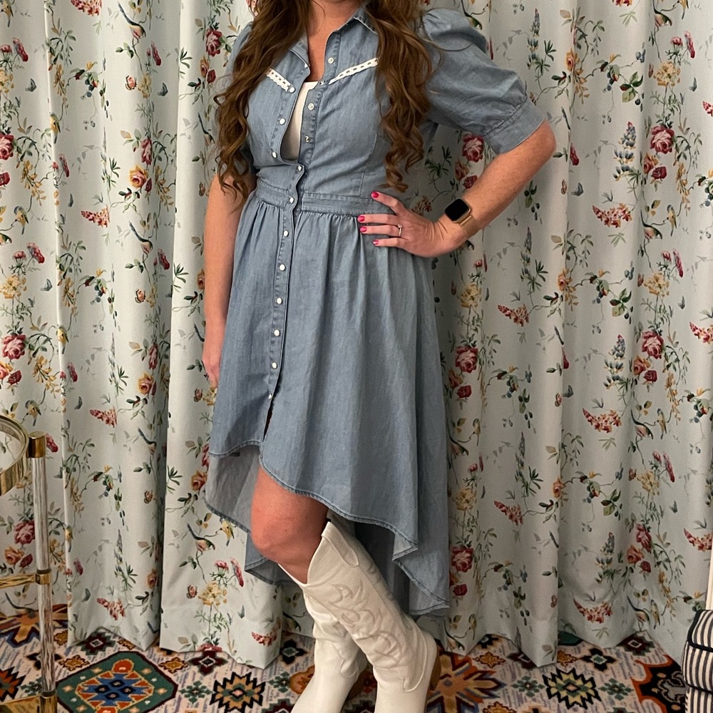 Maggie Sweet Denim High Low Dress